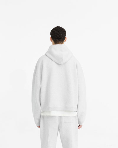Initial Boxy Hoodie - Ice Grey Marl