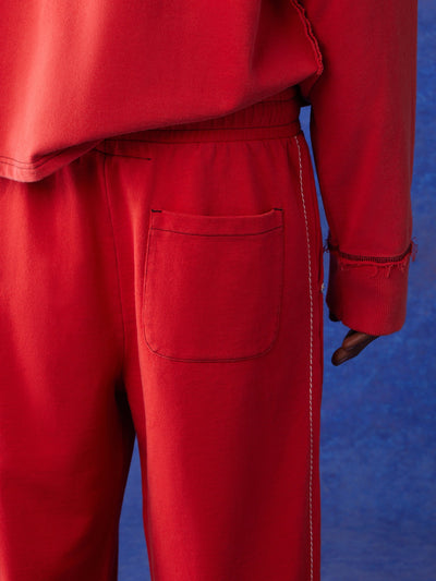 True Religion Blu X Track Pants Wide Leg Washed Red