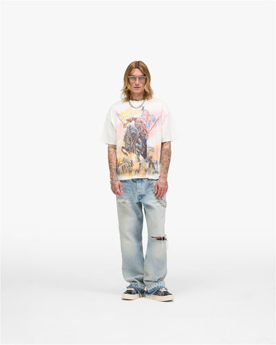 Represent X Iron Maiden Steed T-Shirt - Flat White