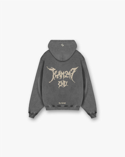 Team 247 X END Oversized Hoodie - Washed Grey
