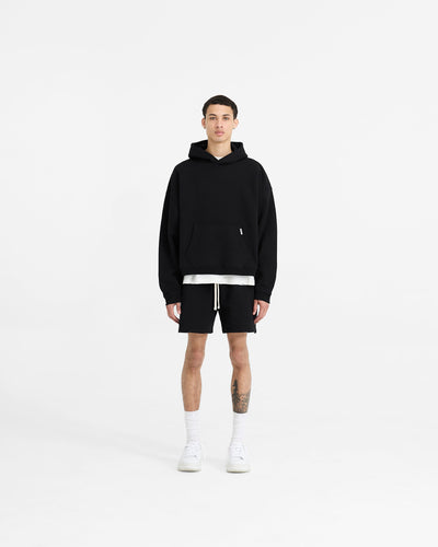 Initial Boxy Hoodie - Black