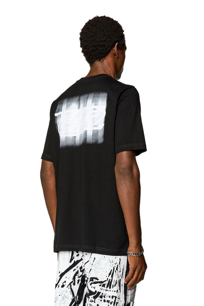 Diesel Logo-flocked T-shirt in organic cotton