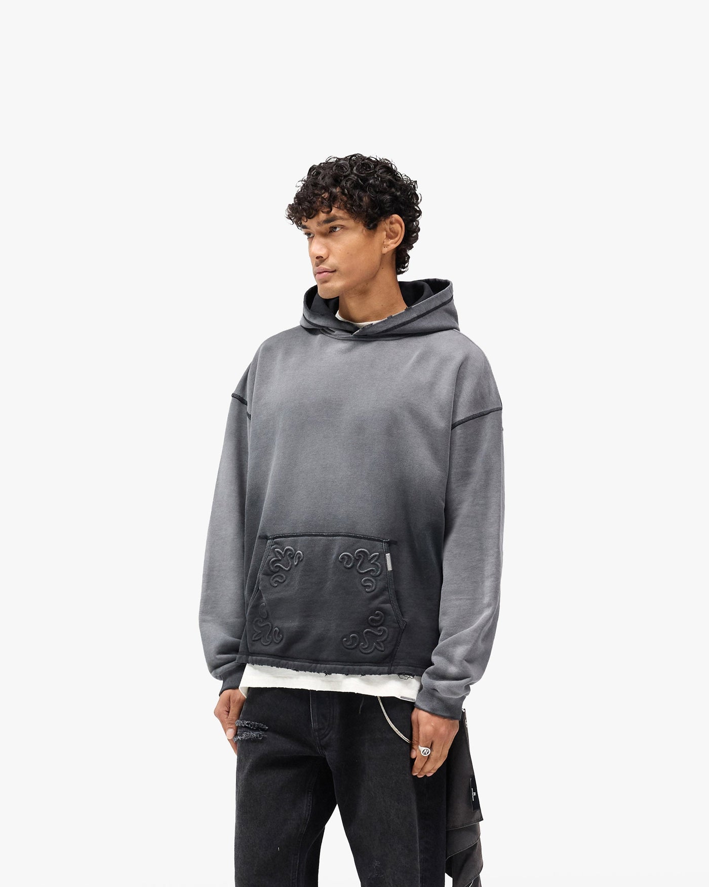 Represent X Hunter Hoodie - Stained Black