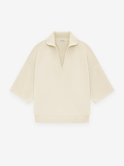 Merino Short Sleeve Polo Sweater
