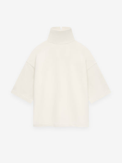 Cotton Wool High Neck Short Sleeve Shirt