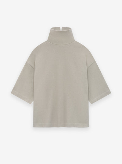 Cotton Wool High Neck Short Sleeve Shirt