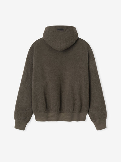 Textured Wool Zip Up Hoodie