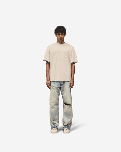 Embroidered Serif Logo T-Shirt - Concrete