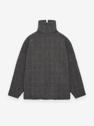 Wool Jacquard High Neck Sweater