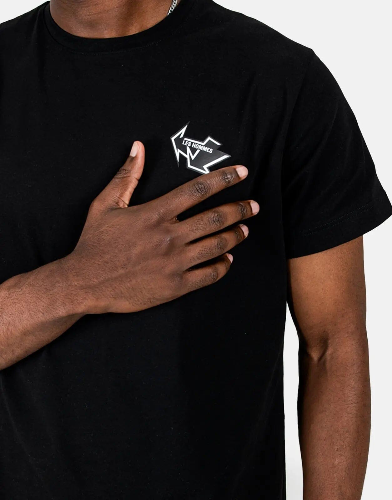 Les Hommes Arrow Back Print Black T-Shirt