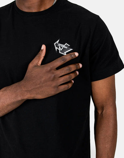 Les Hommes Arrow Back Print Black T-Shirt