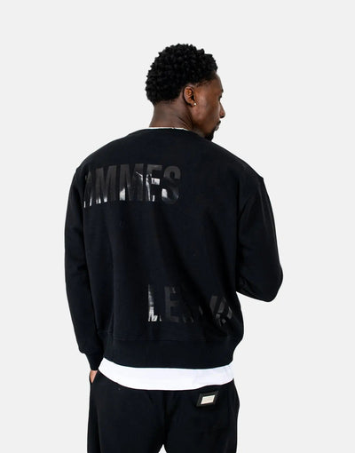 Les Hommes Multi Font Black Sweatshirt