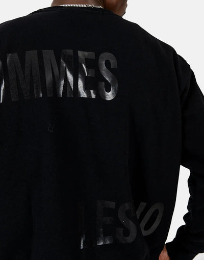 Les Hommes Multi Font Black Sweatshirt