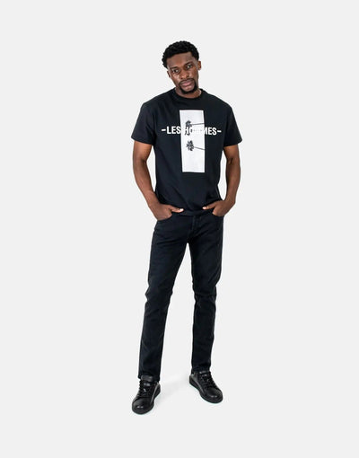 Les Hommes Palm Tree Black T-Shirt