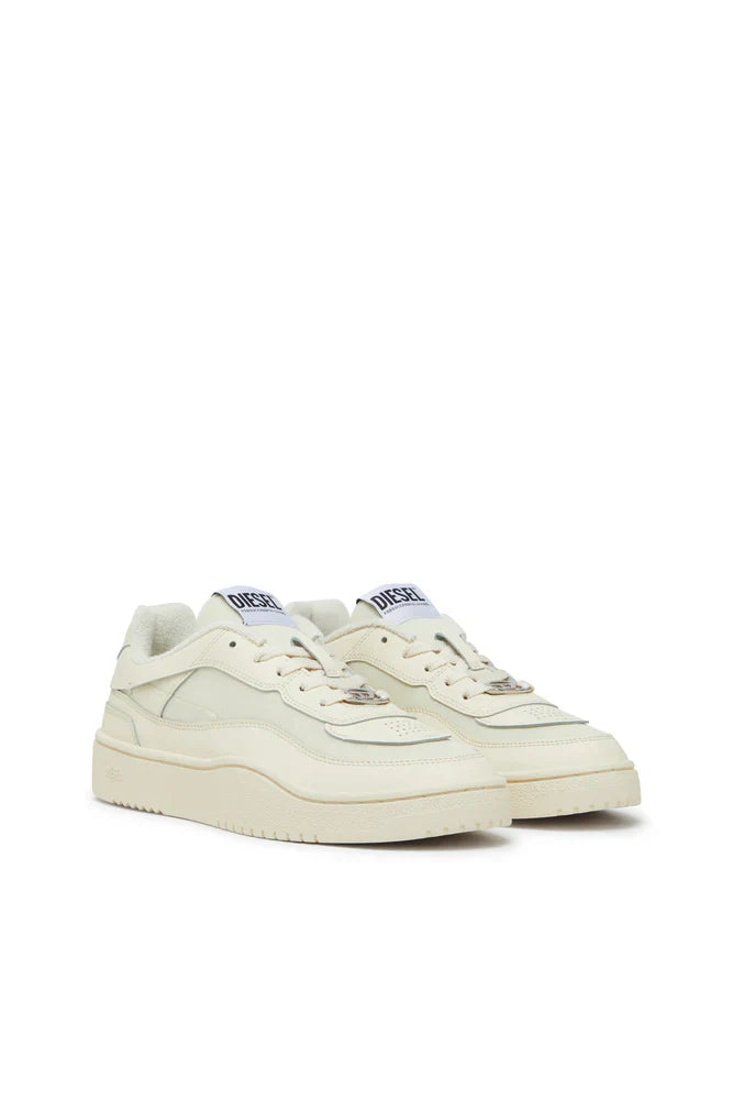 S-Oval Skate-Fabric-panelled leather sneakers