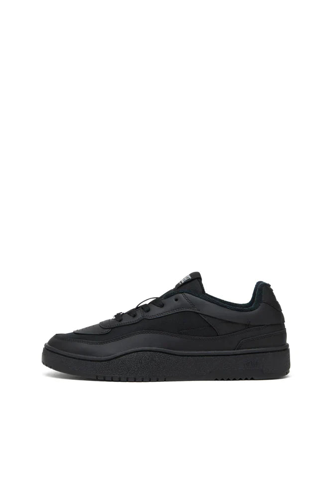 S-Oval Skate-Fabric-panelled leather sneakers