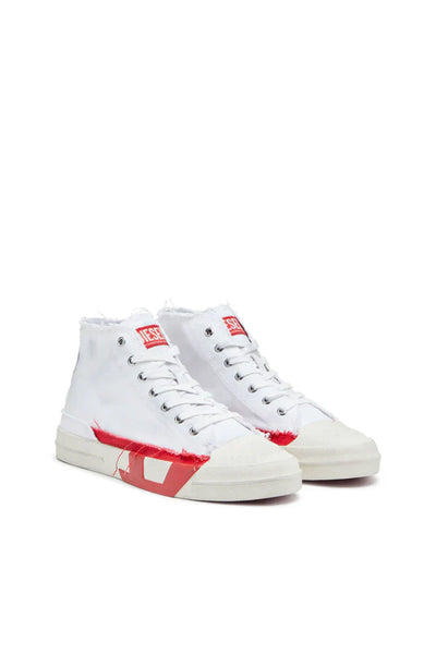 S-D-Verse-Dirty-effect high-top canvas sneakers