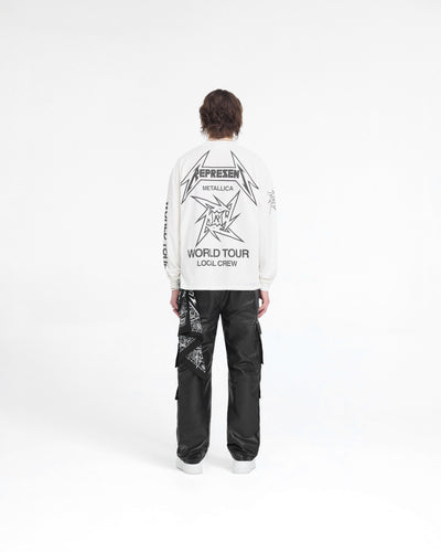 Represent X Metallica Local Crew Long Sleeve T-Shirt - Flat White