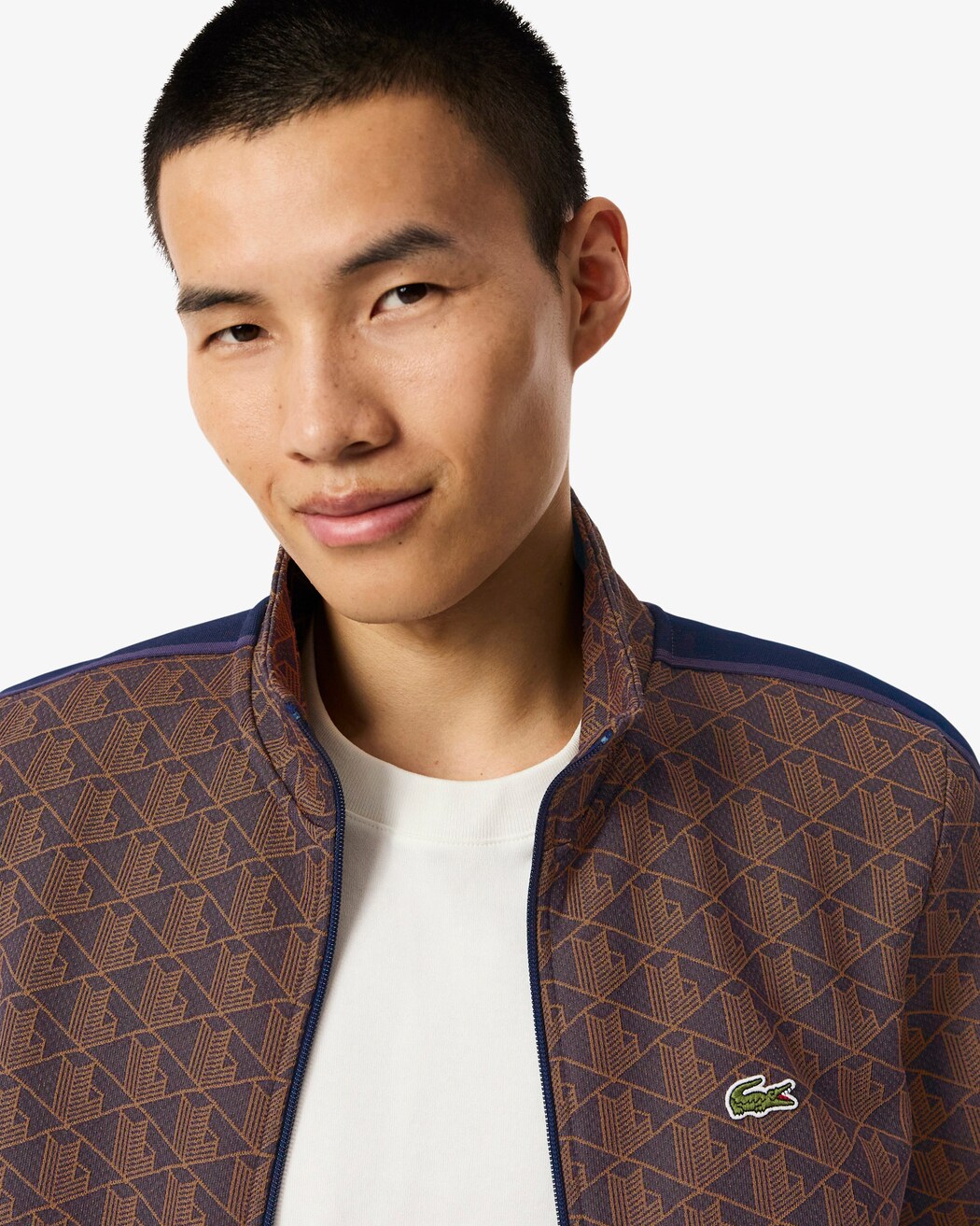 Lacoste Paris Zip-Up Jacquard Track Jacket