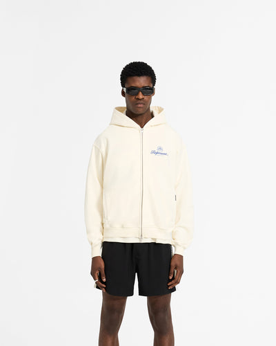 Permanent Vacation Zip Up Hoodie - Antique White